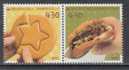 2022 South Korea Street Food Gastronomie GOLD Complete Pair MNH - Korea (Zuid)