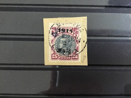 Liberia 1914 2c On 25c Official Stamp Used On Piece SG O284 - Liberia