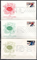 USA 1980 Olympic Games Lake Placid 9 Commemorative Covers Olympic Torch - Invierno 1980: Lake Placid