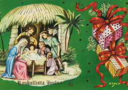 Vergine Maria Madonna Gesù Bambino Natale Religione Vintage Cartolina CPSM #PBB984.A - Maagd Maria En Madonnas