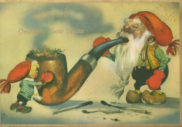 SANTA CLAUS Happy New Year Christmas GNOME Vintage Postcard CPSM #PBB057.A - Santa Claus