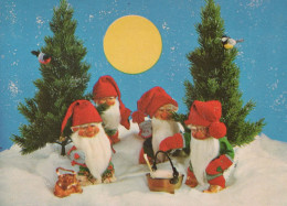 WEIHNACHTSMANN SANTA CLAUS Neujahr Weihnachten GNOME Vintage Ansichtskarte Postkarte CPSM #PBB016.A - Santa Claus