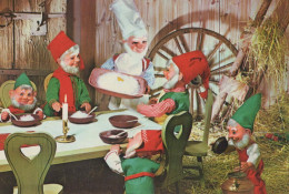 PÈRE NOËL Bonne Année Noël GNOME Vintage Carte Postale CPSM #PBA989.A - Santa Claus