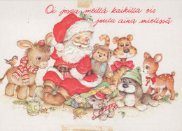 PAPÁ NOEL Feliz Año Navidad Vintage Tarjeta Postal CPSM #PBA942.A - Santa Claus