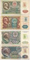 Dnyeszter-menti Köztársaság 1994. 50R-1000R (4xklf) Mindegyik Szovjet Bankjegy Dnyeszter-menti Köztársaság-bélyeggel Fel - Unclassified