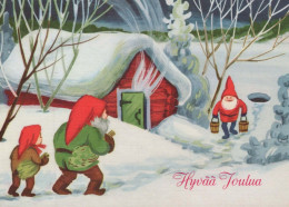 PÈRE NOËL Bonne Année Noël GNOME Vintage Carte Postale CPSM #PAY557.A - Santa Claus