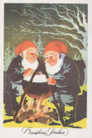 WEIHNACHTSMANN SANTA CLAUS Neujahr Weihnachten GNOME Vintage Ansichtskarte Postkarte CPSM #PAY163.A - Santa Claus