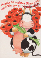 MUCCA Animale Vintage Cartolina CPSM #PBR821.A - Vacas