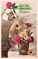 R420489 Loving Birthday Wishes. Flowers In Vase. RP - World