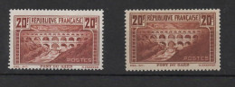 YT 262, DEUX TIMBRES "PONT DU GARD* NEUFS**/* STAMPS BRIEFMARKEN - Ongebruikt