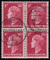 Luxembourg 1948 Luxembourg 1F GD Charlotte Block X 4 Used Mi 119 (Ref: 2055) - Gebruikt