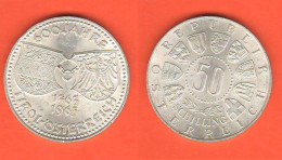 Austria 50 Schilling 1963 Österreich Tirol Union Silver Coin - Oostenrijk
