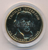 Amerikai Egyesült Államok 2007P 1$ Aranyozott Cu-Ni-Zn "Elnöki Dollárok - Thomas Jefferson" Kapszulában T:UNC USA 2007P  - Ohne Zuordnung