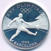 Andorra 1989. 10D Ag "XXV. Nyári Olimpia Barcelona - Labdarúgás" T:PP Karc, Ujjlenyomat Andorra 1989. 10 Diners Ag "25th - Ohne Zuordnung