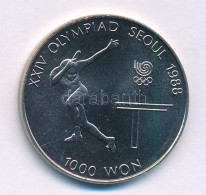 Dél-Korea 1987. 1000W Cu-Ni "1988. Nyári Olimpiai Játékok - Szöul / Asztalitenisz" T:UNC South Korea 1987. 1000 Won Cu-N - Unclassified