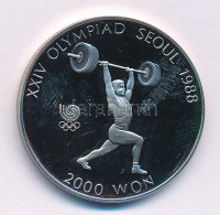 Dél-Korea 1987. 2000W Ni "1988. Nyári Olimpiai Játékok - Szöul / Súlyemelés" T:PP Ujjlenyomat South Korea 1987. 2000 Won - Unclassified