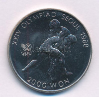 Dél-Korea 1987. 2000W Ni "1988. Nyári Olimpiai Játékok - Szöul / Birkózás" T:UNC South Korea 1987. 2000 Won Ni "Olympic  - Unclassified