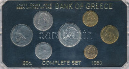 Görögország 1980. 50l-50D (7xklf) Forgalmi összeállítás Tokban T:AU,XF Greece 1980. 50 Lepta - 50 Drachmai (7xdiff) Coin - Unclassified