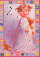 ALLES GUTE ZUM GEBURTSTAG 2 Jährige MÄDCHEN KINDER Vintage Ansichtskarte Postkarte CPSM Unposted #PBU101.A - Birthday