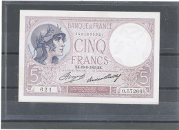 FRANCE -5F FEMME CASQUÉE  -10-8-1933- BK- SERIE 621- FAYETTE - F.03 /17- ETAT : SPL- SANS EPINGLAGE - 5 F 1917-1940 ''Violet''