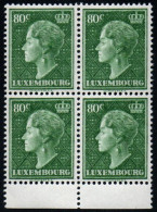 Luxembourg 1949 GD Charlotte 80c, Block X 4, MNH ** Mi 448 (Ref: 2091) - Nuevos