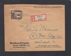 MARKEN DROESE, BERLIN. EINGESCHRIEBENER BRIEF, MIT BM "DAS BRAUNE BAND", NACH BAD SÜLZA,1944. - Storia Postale