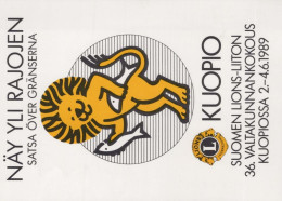 LEONE Animale Vintage Cartolina CPSM #PBS037.A - Leones