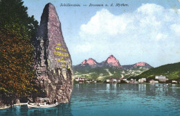 SEELISBERG, URI, SCHILLERSTEIN, MONUMENT, ARCHITECTURE, BOAT, SWITZERLAND, POSTCARD - Seelisberg