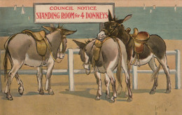 DONKEY Animals Vintage Antique Old CPA Postcard #PAA305.A - Anes