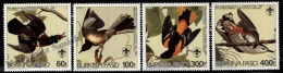 Burkina Faso 1985 Yvert 649-52, Fauna, Birds, Ornithology James Audubon - MNH - Burkina Faso (1984-...)