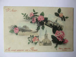 Cpa...Anor...(nord)...d'Anor Je Vous Envoie Ces Fleurs...1907...(multi-vues)... - Autres & Non Classés