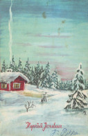 Buon Anno Natale Vintage Cartolina CPSMPF #PKG256.A - Neujahr