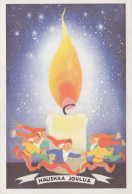 Buon Anno Natale CANDELA Vintage Cartolina CPSMPF #PKG161.A - Neujahr