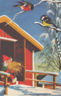 PÈRE NOËL Bonne Année Noël GNOME Vintage Carte Postale CPSMPF #PKD453.A - Kerstman