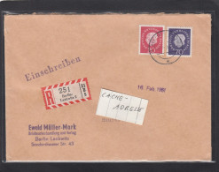 EWALD MÜLLER MARK, BRIEFMARKENHANDLUNG UND VERLAG, BERLIN-LANKW. EINGESCHRIEBENER BRIEF NACH IDAR - OBERSTEIN,1961. - Storia Postale