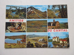 CP CARTE POSTALE CANTAL VUES DIVERSES GARABIT PUY MARY ALLEUZE CHATEAU De VAL    - Autres & Non Classés