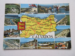 CP CARTE POSTALE CALVADOS CARTE TOURISTIQUE Avec Blason ARROMANCHES OUISTREHAM   - Other & Unclassified