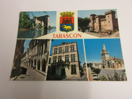 CP CARTE POSTALE BOUCHES Du RHONE TARASCON VUES DIVERSES CHATEAU MAIRIE EGLISE   - Tarascon