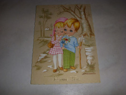 CP CARTE POSTALE BONNE FETE TYPE POULBOT 2 ENFANTS Se PROMENENT - Vierge - Sonstige & Ohne Zuordnung