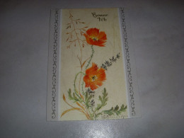 CP CARTE POSTALE BONNE FETE FRISE De FLEURS ORANGES DROITE - Vierge - Other & Unclassified