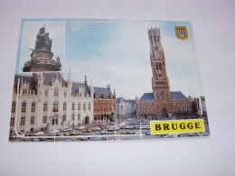 CP CARTE POSTALE BELGIQUE BRUGES GRAND'PLACE GROS PLAN MONUMENT - Vierge - Brugge