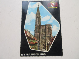 CP CARTE POSTALE BAS RHIN STRASBOURG La CATHEDRALE Avec Blason                   - Straatsburg