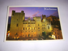 CP CARTE POSTALE AUDE NARBONNE VUE De NUIT MAIRIE CATHEDRALE - ECRITE En 2015 - Narbonne