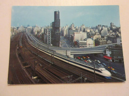 CP CARTE POSTALE ASIE JAPON NISHI GINZA Le TRAIN SUPER EXPRESS - Ecrite En 1971  - Autres & Non Classés