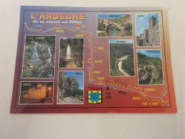 CP CARTE POSTALE ARDECHE PONT Du DIABLE AUBENAS PONT D'ARC AIGUEZE RUOMS SOURCE - Sonstige & Ohne Zuordnung