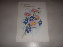 CP CARTE POSTALE ANNIVERSAIRE BOUQUET De FLEURS FB ROSES Et VIOLETTES - Vierge - Birthday