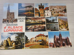 CP CARTE POSTALE ALSACE LORRAINE VUES DIVERSES STRASBOURG METZ SELESTAT COLMAR    - Alsace