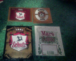 Schiltigheim Brasserie Schutzenberg Lot X 4 Ancienne étiquettes De Bière De Mars Litte .. - Bière