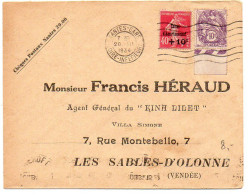 Semeuse Caisse D'Armotissement + 10c Blanc Sur Lettre De 1934 - 1921-1960: Modern Period