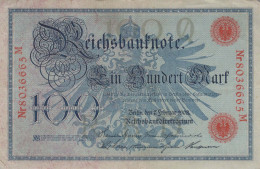 100 MARK 1908 DEUTSCHLAND Papiergeld Banknote #PL244 - Lokale Ausgaben